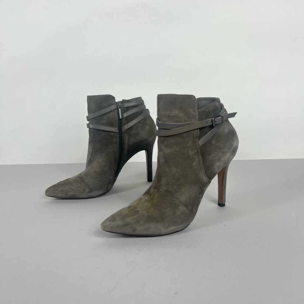 Pour La Victoire Grey Suede Boots with Heels